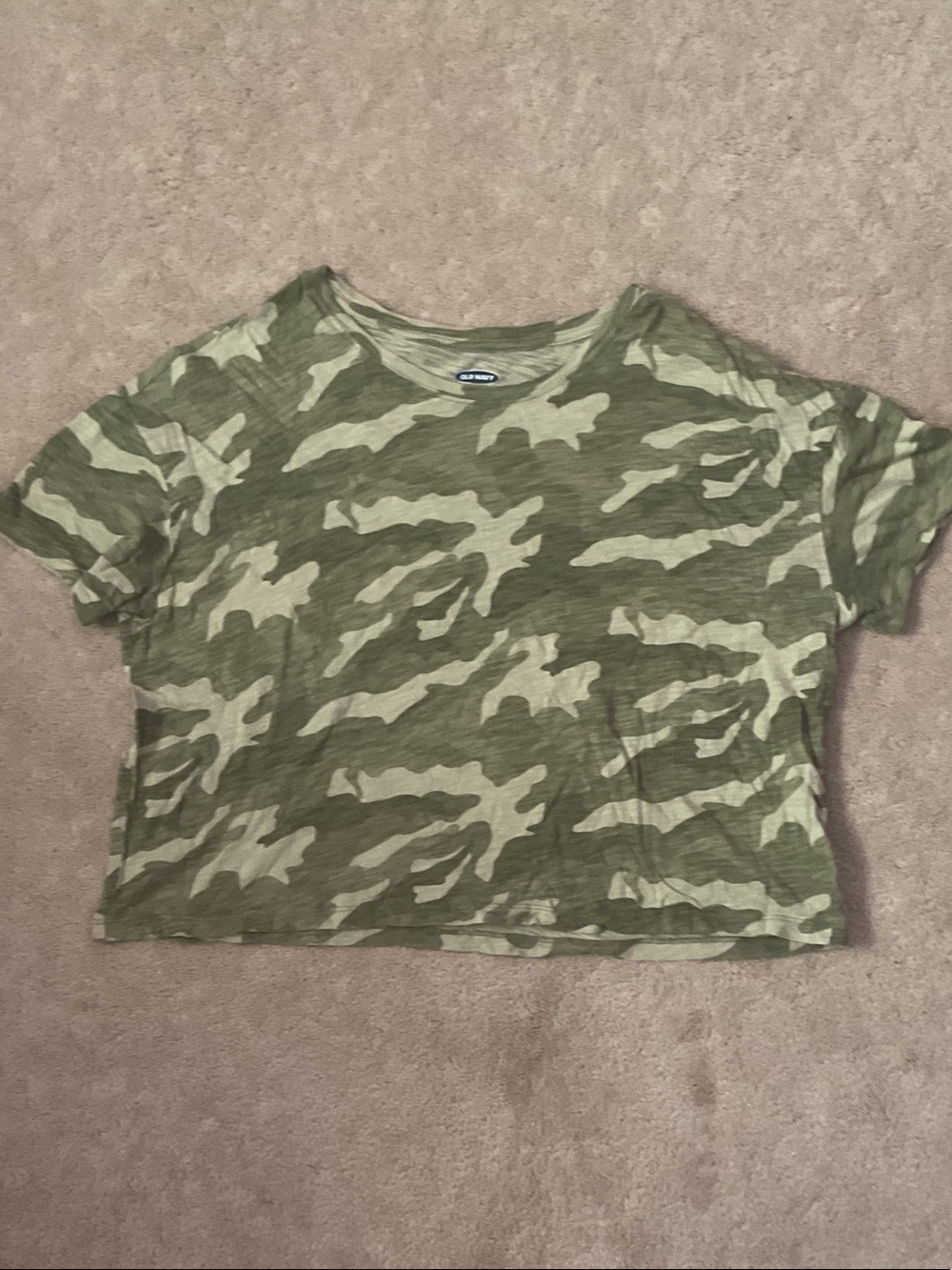Old Navy Green Olive Camouflage Short Sleeve Tee